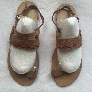 Elegant Tan Braided Women's Sandals